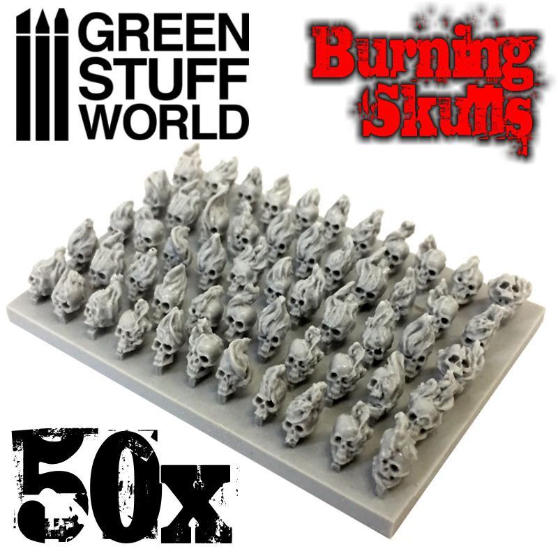 lager50x Resin Burning Skulls, Green stuff