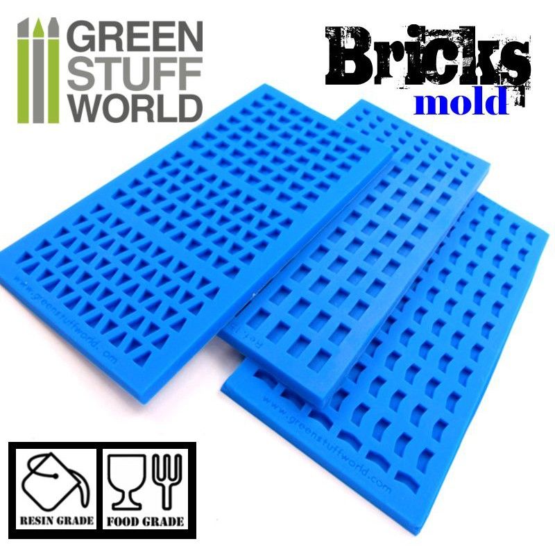 lagerSilicone molds - BRICKS, Green stuff