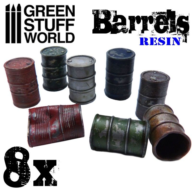 lager8x Resin Barrels, Green stuff
