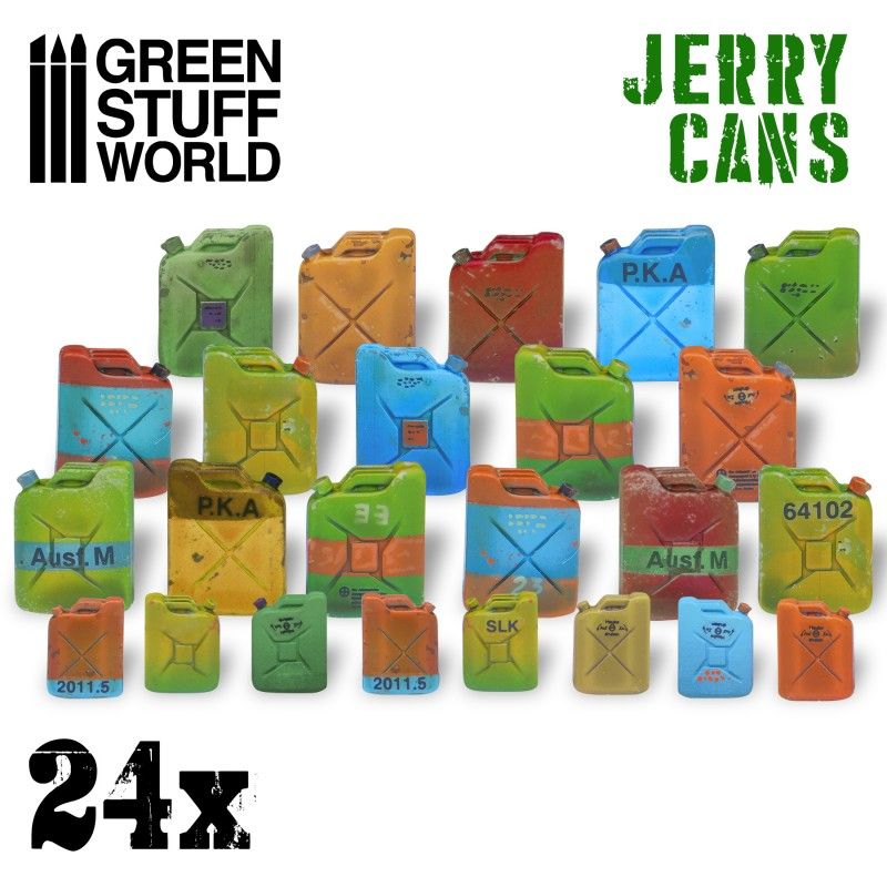 lager24x Resin Jerry Cans, Green stuff