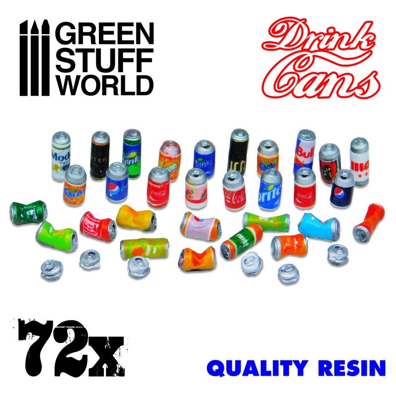 lager72x Resin Drink Cans, Green stuff